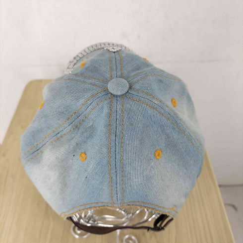 ラインストーンダメージデニムキャップ Y2K レディース