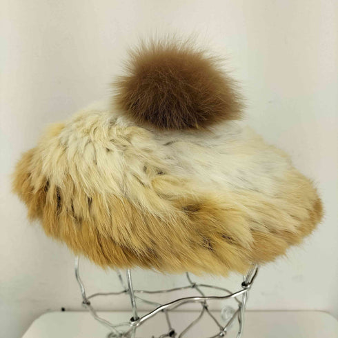 ラビットフォックスファーベレー帽 レディース