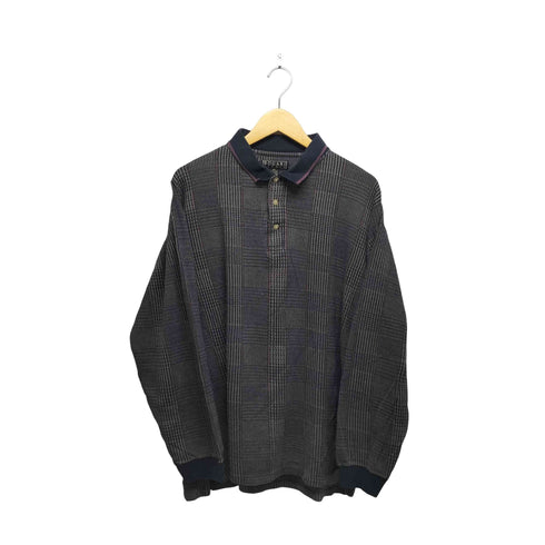 bogari studio グレンチェック L/S ポロシャツ メンズ XLT