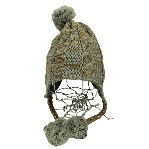 クロックス crocs 耳当て付きラメボンボンニット帽 レディース