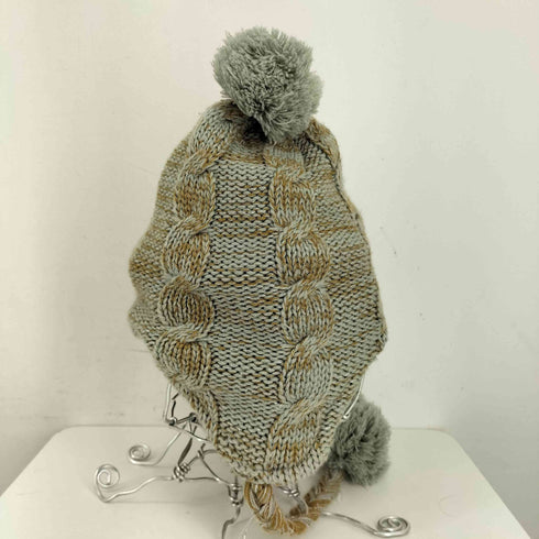 クロックス crocs 耳当て付きラメボンボンニット帽 レディース