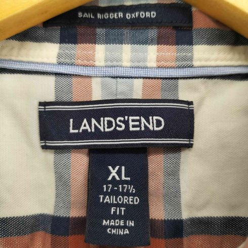 ランズエンド LANDS END チェック BDシャツ メンズ import:XL