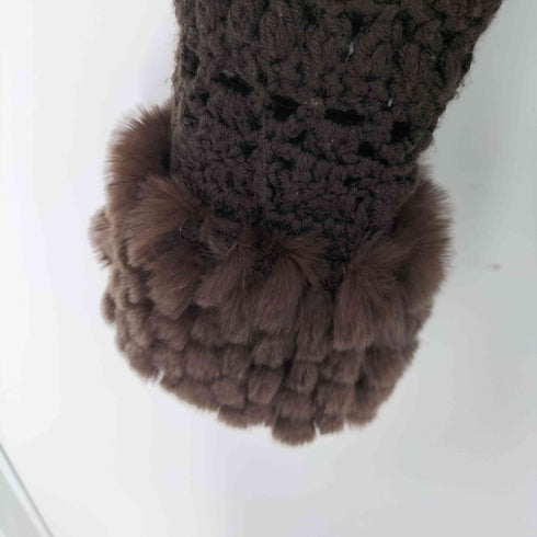 エポカ Epoca ピッグスエード ラビットファー クロシェニット 切替 ジャケット レディース FR:40