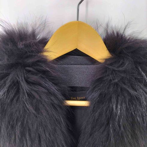 THE IZZAT ミンク×ラクーン×スエード 切替 リアルファー 毛皮 ベスト レディース 88-90-160