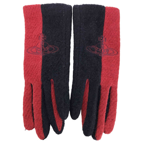 ヴィヴィアンウエストウッド Vivienne Westwood オーブ刺繍 ツートン 手袋 レディース