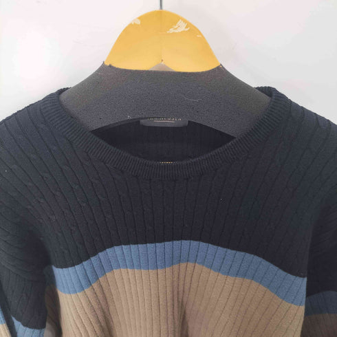 ヴァンヒューゼン VAN HEUSEN ケーブル リブ クルーネックニット メンズ import:L