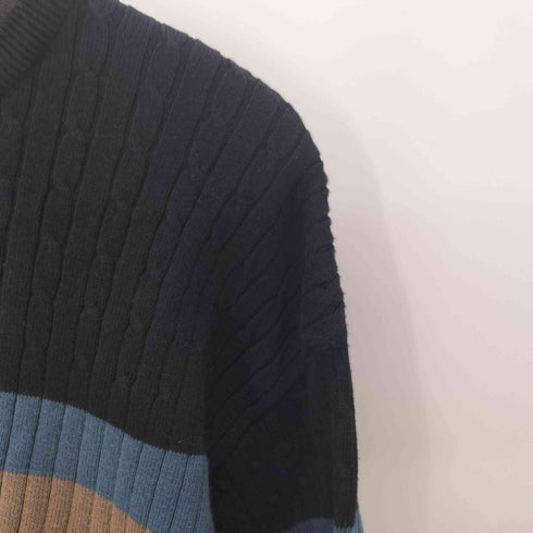 ヴァンヒューゼン VAN HEUSEN ケーブル リブ クルーネックニット メンズ import:L