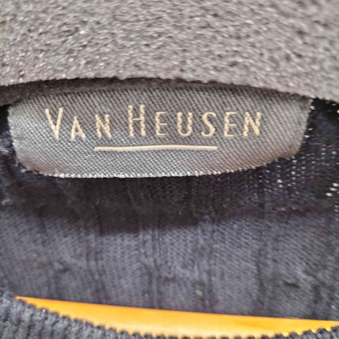 ヴァンヒューゼン VAN HEUSEN ケーブル リブ クルーネックニット メンズ import:L