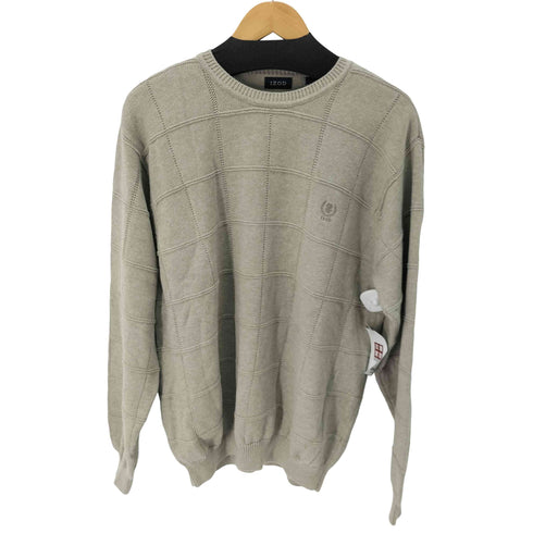アイゾッド IZOD 格子 コットン クルーネックニット メンズ import:XL