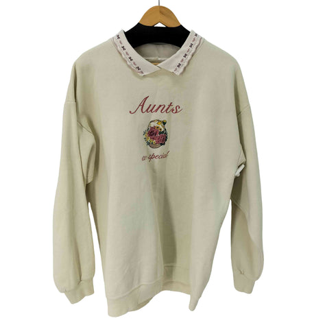Aunts are special 刺繍 襟フリル スウェット レディース