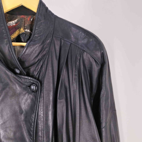 裏地総柄 ラムレザー ハーフコート レディース FREE