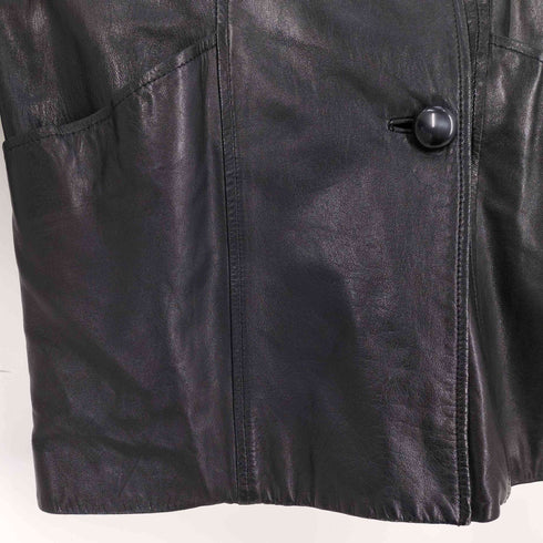 裏地総柄 ラムレザー ハーフコート レディース FREE