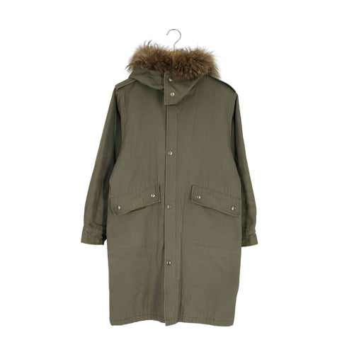 アーペーセー A.P.C. 90S フランス製 ファーフード ヘリンボーン モッズコート メンズ import:S