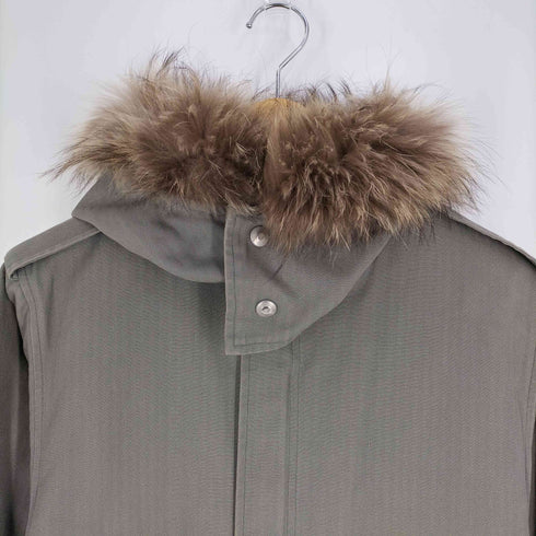 アーペーセー A.P.C. 90S フランス製 ファーフード ヘリンボーン モッズコート メンズ import:S