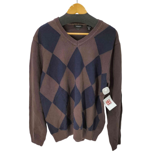 ヴァンヒューゼン VAN HEUSEN studio アーガイル クルーネックニット メンズ import:XL