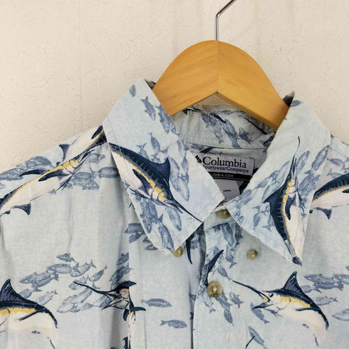 コロンビア Columbia Marlin Print Button-Down Short Sleeve Shirt メンズ import:L