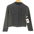 CUTWORK リブ切替 ノーカラー ウールストライプジャケット レディース