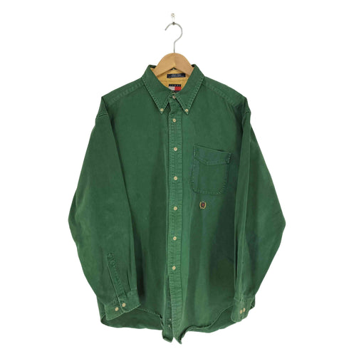 トミーヒルフィガー TOMMY HILFIGER ロゴ刺繍 ボタンダウンシャツ メンズ import:L