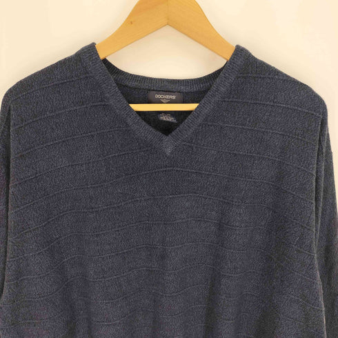 ドッカーズ DOCKERS 格子 Vネック ニット メンズ import:XL