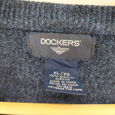 ドッカーズ DOCKERS 格子 Vネック ニット メンズ import:XL