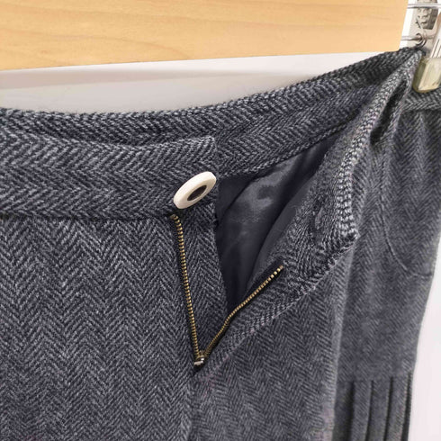 リヴドロワ RIVE DROITE プリーツデザイン ヘリンボーン ウールショーツ レディース JPN:40