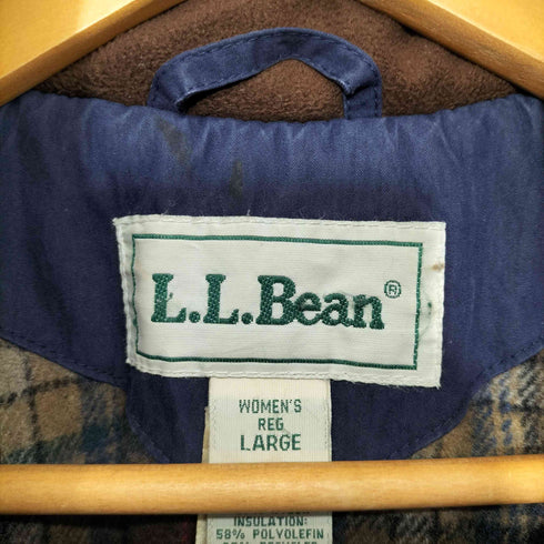 エルエルビーン L.L.Bean 裏地チェック 中綿 ロングコート マウンテンパーカー レディース import:L