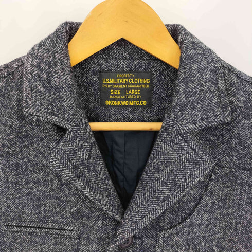 OKONKWO MFG.CO ヘリンボーン柄 ウールメルトン ベスト military メンズ L