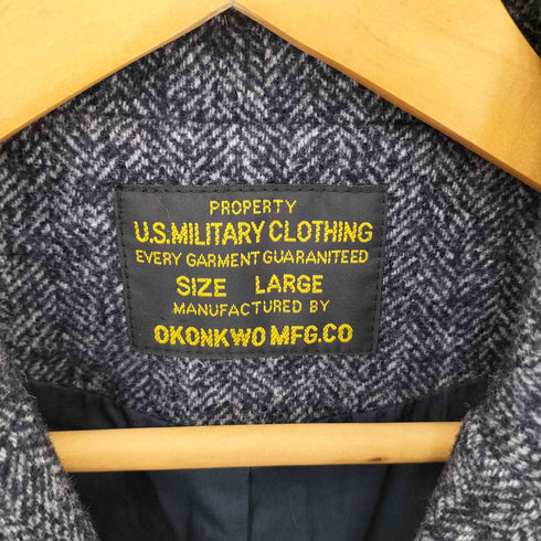 OKONKWO MFG.CO ヘリンボーン柄 ウールメルトン ベスト military メンズ L