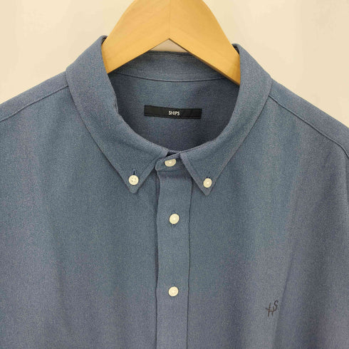 シップス SHIPS ワンポイントロゴ刺繍 デニムライク ボタンダウンシャツ メンズ XL