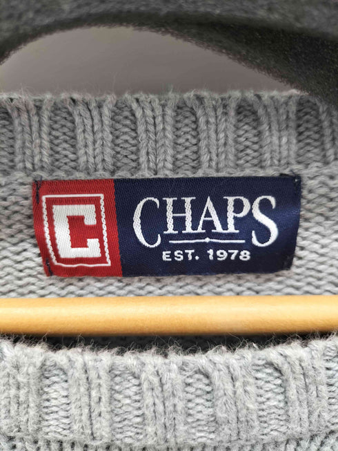 チャップス CHAPS ロゴ刺繍 コットン クルーネックニット メンズ import:XL