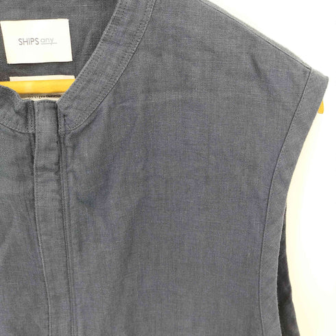 シップス SHIPS NOVELTEX リネン ジップ ベスト メンズ M