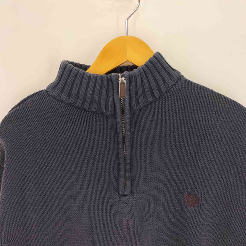 チャップス CHAPS ロゴ刺繍 ハーフジップ コットンニット メンズ 3XL