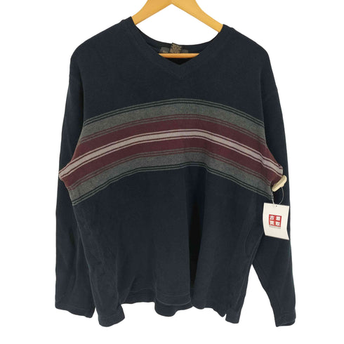 バナナリパブリック BANANA REPUBLIC OLD ボーダー Vネック コットンニット メンズ import:M