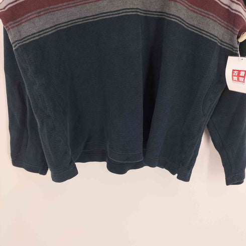 バナナリパブリック BANANA REPUBLIC OLD ボーダー Vネック コットンニット メンズ import:M