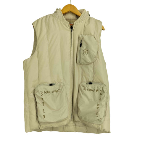 CASTEL BAJAC 3ポケット プリント ジップアップ ダウンベスト メンズ 4