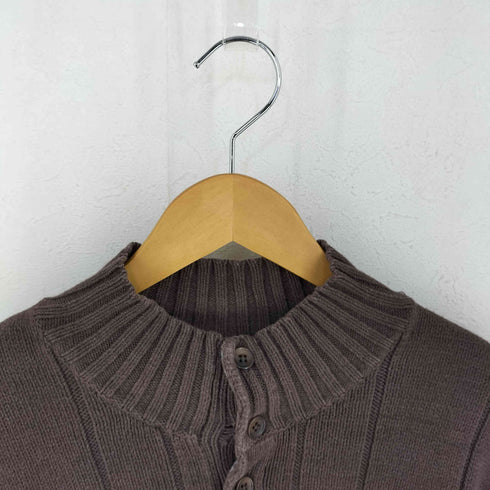 ヴァンヒューゼン VAN HEUSEN ハーフボタン コットンアクリルニット メンズ import:XL