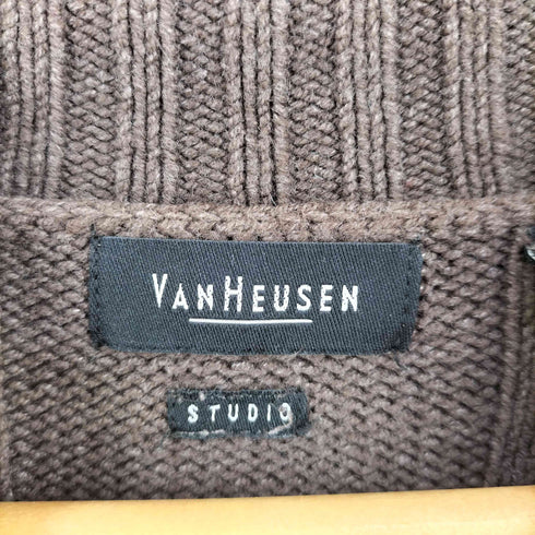 ヴァンヒューゼン VAN HEUSEN ハーフボタン コットンアクリルニット メンズ import:XL