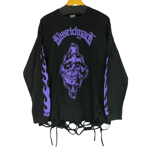 KRYCLOTHING ダメージ加工両面プリント L/S Tシャツ メンズ JPN:XXL