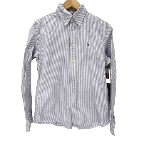 ラルフローレン RALPH LAUREN CUSTOM FIT ポニー刺繍 ストライプボタンダウンシャツ レディース S