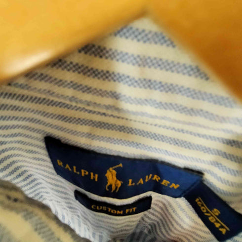 ラルフローレン RALPH LAUREN CUSTOM FIT ポニー刺繍 ストライプボタンダウンシャツ レディース S
