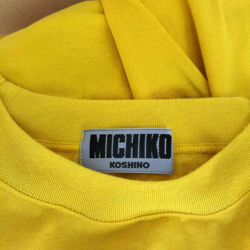 ミチココシノ michiko koshino 90s- 裾シングル 袖切替フロントプリントクルーネックTシャツ メンズ