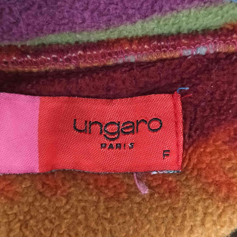 ウンガロ ungaro ロゴ刺繍 総柄フリースジャケット メンズ FREE