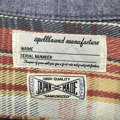 スペルバウンド SPELLBOUND L/S マチ付き ヘビーチェックネルシャツ メンズ JPN:3