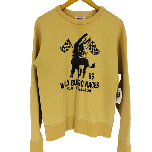 ザリアルマッコイズ THE REAL McCOYS SPORT WEAR 90S ワイルド バロ レース プリント クルーネック スウェット プルオーバー 前Vガゼット メンズ import:L