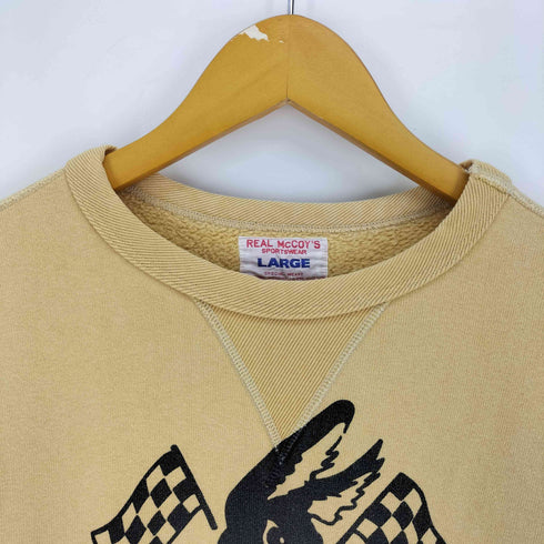 ザリアルマッコイズ THE REAL McCOYS SPORT WEAR 90S ワイルド バロ レース プリント クルーネック スウェット プルオーバー 前Vガゼット メンズ import:L
