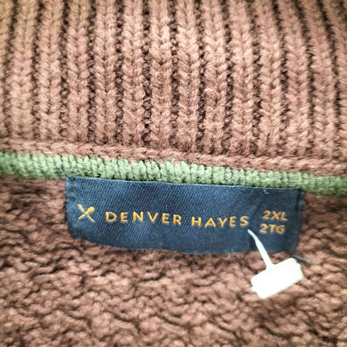 x denver hayes ハーフジップ 編み込みニット メンズ 2XL