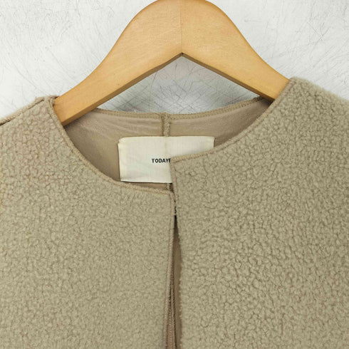 トゥデイフル TODAYFUL Collarless Boa Coat カラーレスボアコート レディース JPN:36