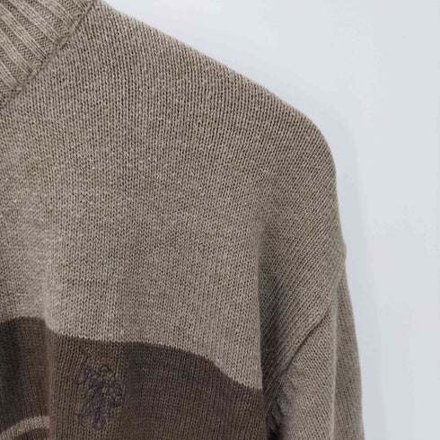 ユーエスポロアッスン U.S.POLO ASSN ボーダー ハーフジップニット メンズ import:XL