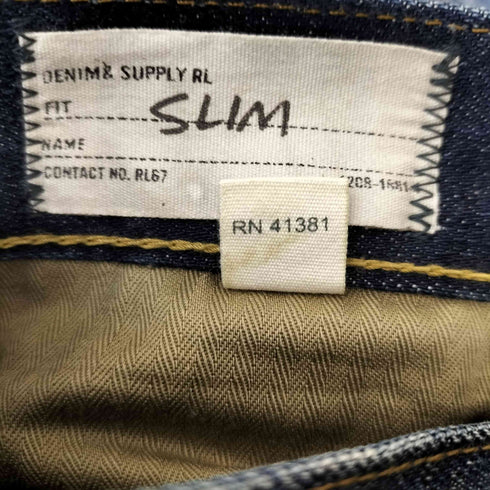 デニムアンドサプライ ラルフローレン DENIM & SUPPLY RALPH LAUREN 裏地カモ柄 ボタンフライ インディゴデニム Y2K グランジ メンズ 31/32