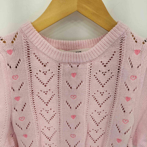 ファーファー furfur ハート刺繍アイレット 半袖ニット セーター レディース ONE SIZE